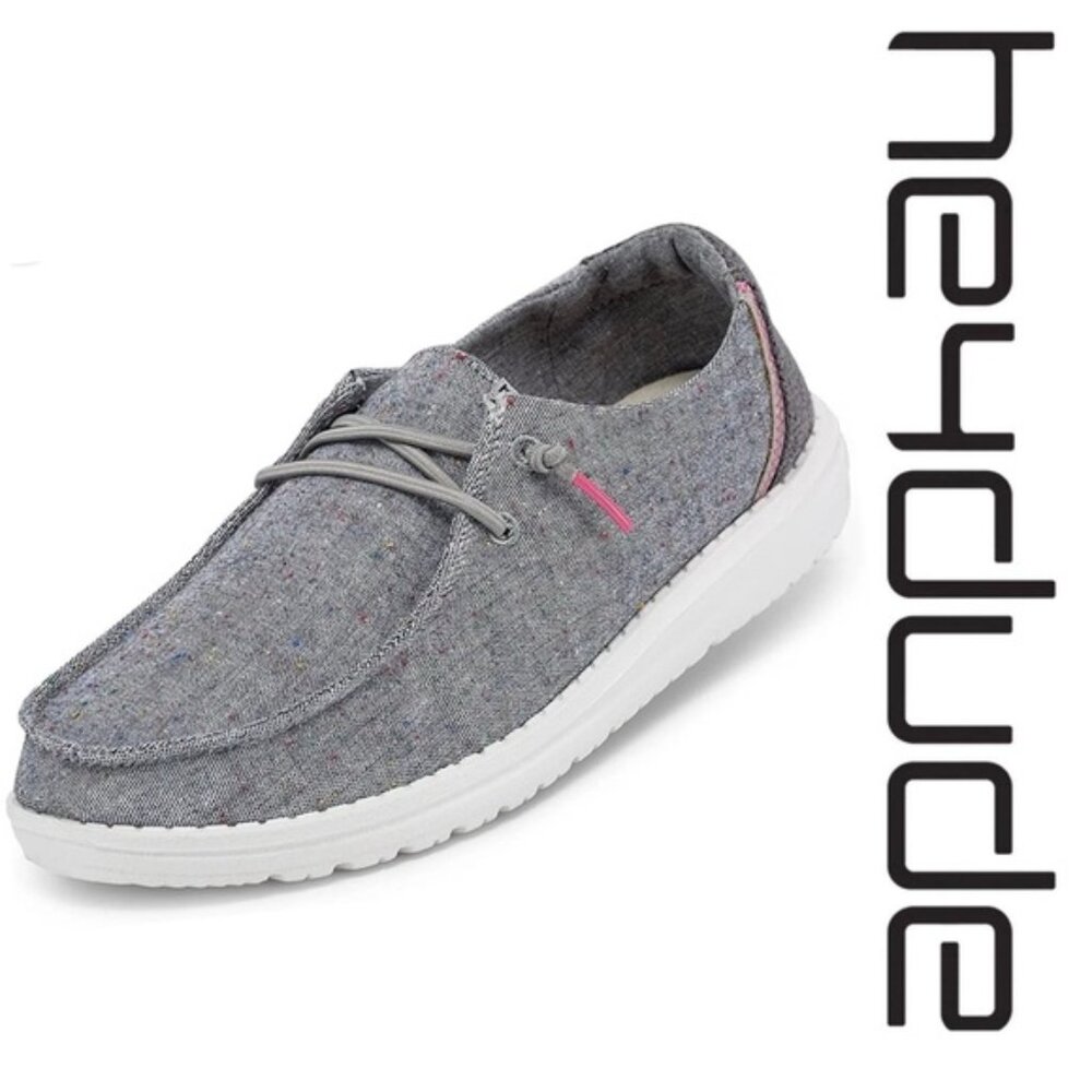 Hey Dude | Ladies Wendy Canvas Black Confetti Shoes | Size 7
